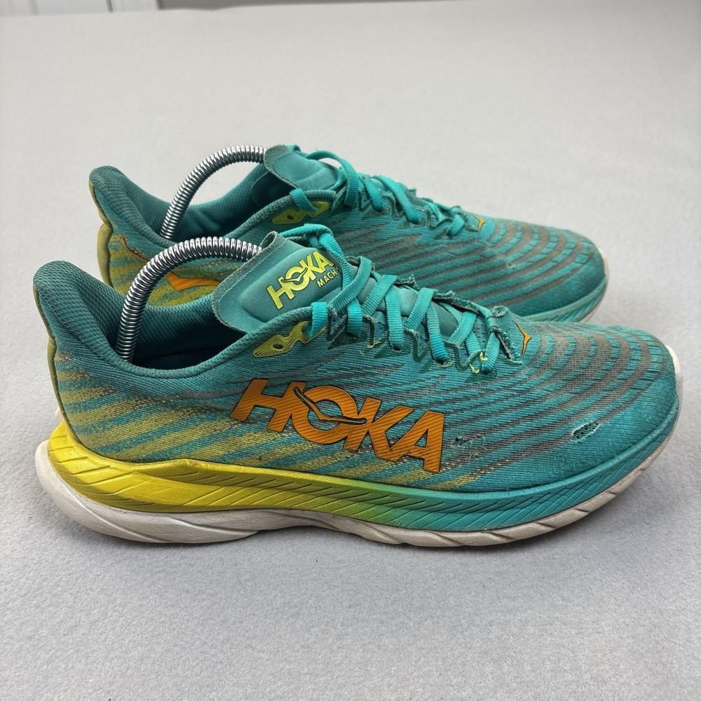 Hoka One One Mach 5 Running Shoes Mens Size 10 Green Teal Cushioned 1127893